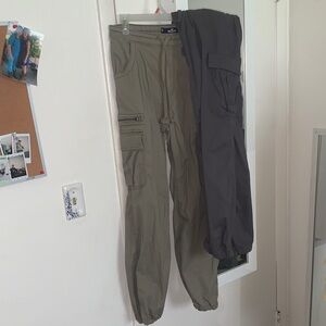Hollister Olive and Gray Track Pants BUNDLE OF 2